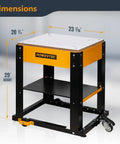 Front view of Mobile Planer Table Stand With Melamine MDF Top And Built Tough Heavy Duty Frame With Wheels UT1008V