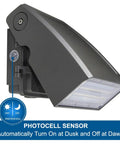 Two Pack 30W LED Wall Pack With Dusk To Dawn Photocell Adjustable Head Full Cut Off Security Light 5000K Daylight 3300 Lumens