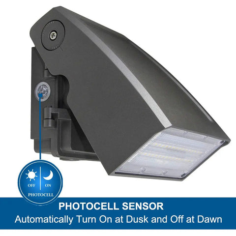 Two Pack 30W LED Wall Pack With Dusk To Dawn Photocell Adjustable Head Full Cut Off Security Light 5000K Daylight 3300 Lumens