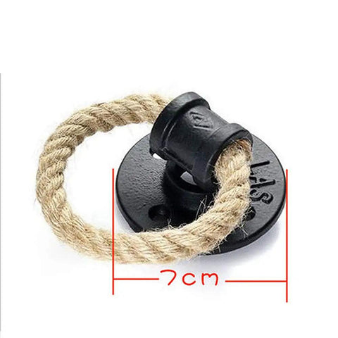 Rustic Metal Hemp Rope Barn Door Pull Handles Set Of 2 For Indoor Outdoor Use Farmhouse Style Cast Iron Grab Bar Pulls