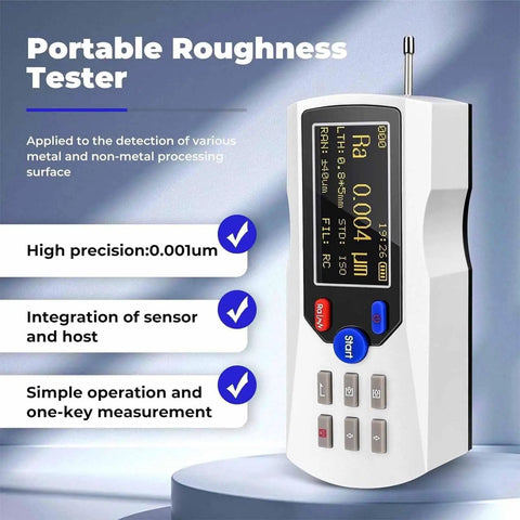 Rugged Metal Roughness Measuring Instrument Handheld Surfaces Roughness Tester With Thirteen Parameters 160 Micrometer Range And High Precision One Thousandth Micrometer For Accurate Roughness Detection, handheld device