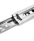 Close-up view of Beefy Full Extension Drawer Slide Rail in cold rolled steel with ball bearing side mount, 30mm wide.