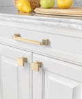 Ten Pack Brushed Gold Cabinet Knobs 1.2 Inch 30mm Solid Zinc Alloy Kitchen Dresser Drawer Pulls For Bathroom Cabinets With Durable Finish And Easy Install Perfect For Cabinets And Drawers on white cabinet