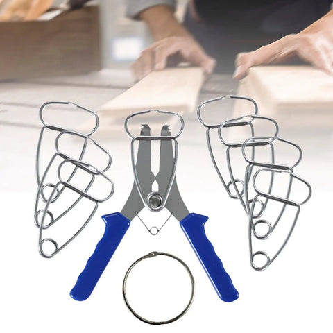 Spring Loaded Feather Tong Miter Clamping Set For Woodworking Pros With 8 Heavy Duty Vise Tools, stainless steel plier and clamps