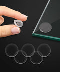 Heavy Duty Self Adhesive Clear Furniture Bumpers Keep Your Glass And Wood Tables Totally Solid While Blocking Ugly Scratches And Annoying Slips Around The House Darn Effective And Completely Invisible, clear rubber bumpers, 20mm round pads for stability.