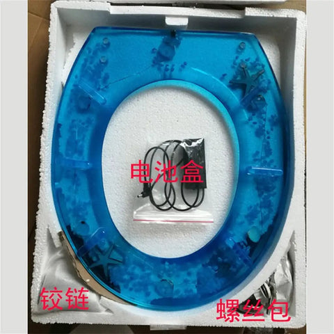 Top Shelf Soft Close Resin Toilet Seat With Built In Led Glow And Heavy Duty Stainless Steel Hinges Quick Release Mounting Kit for easy install and glow.