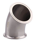 Stainless steel 45-degree elbow pipe fitting, 3 in tube OD, DERNORD brand