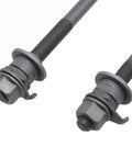 Heavy Duty 2 Pack Bike Hub Axle Set With 150 Mm Front And 180 Mm Rear Shafts For Multi Speed Bikes, close-up view of axles.