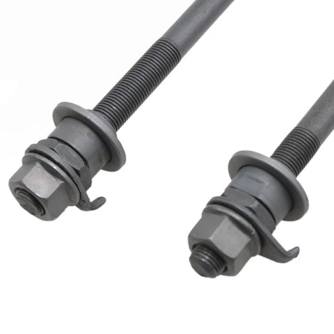 Heavy Duty 2 Pack Bike Hub Axle Set With 150 Mm Front And 180 Mm Rear Shafts For Multi Speed Bikes, close-up view of axles.