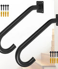 Tough As Nails Wall Mount Hand Rails For 1 To 3 Steps Heavy Duty Grade Steel Safety Grab Bar Supports Up To 500 Pounds Indoor Outdoor Staircase Railing Black with mounting hardware.