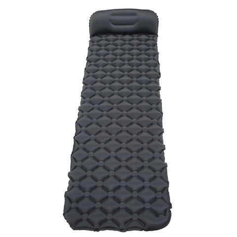 Inflatable Camping Sleeping Pad With Pillow For Backpacking Damp Proof TPU Construction Quick Inflation By Mouth Or Pump Durable Seams