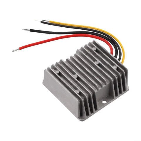 Heavy DC To DC Step Up Converter Boosts 12V Or 24V Straight To 48V Output At 5A IP68 Waterproof with wires for golf carts and trucks.