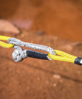 Tough As Nails 3/8 Inch By 12 Inch Soft Shackle with Dyneema fiber, showing secure knot for off road recovery gear.