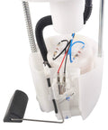 Close-up view of Electric Fuel Pump Module Assembly For 2005 Through 2019 Toyota Corolla 2005 Through 2013 Toyota Matrix And 2005 Through 2010 Pontiac Vibe 1.8L And 2.4L L4 Engines E8874M E3781M Compatible Drop In Ready showing wiring connections and float arm.