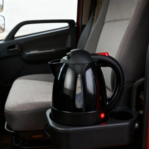 RigReady 24V 250W Portable Electric Kettle For Trucks And Rv Quick Heat Water Heater on truck seat armrest
