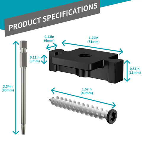 Heavy Duty Hidden Deck Fasteners 150 Piece Stainless Steel Screw Kit With Rugged Composite Clamps For Grooved Boards specifications diagram