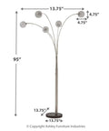 Traditional Crystal Accent Floor Lamp In Chrome Finish, 56.25 Inches Tall, Drum Shade, 3 Way Switch, Modern Glam Lighting
