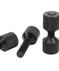 Two Hole Flange Alignment Pin Made From Anodized Aluminum Quick Tweezers Style Dowel Pin For Pipe Flanges Sturdy Black Finish Easy Insertion And Quick Install Portable Auto Parts Tool Pro Grade 2 Pack For Piping And Installation Jobs, shown disassembled on white background