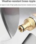 Heavy Duty Stainless Steel Garden Hose Reel With Rock Solid Wall Mount Hose Storage brass nipple connection for durable water supply.