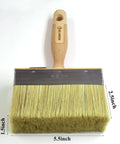 5.5 Inch Limewash Deck Brush With Wood Handle Large Paint Applicator for Walls Wood Fences and Floors, close-up view