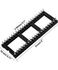 DIP IC Socket Adapter Set, 2.54mm Pitch, Dual Row 15.2mm, 40 Round Pins, Soldering Friendly, Black Silver Tone
