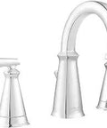 Edgemere 8-Inch Widespread Bathroom Faucet With Two Handles Brass Spout Chrome Drip-Free Performance