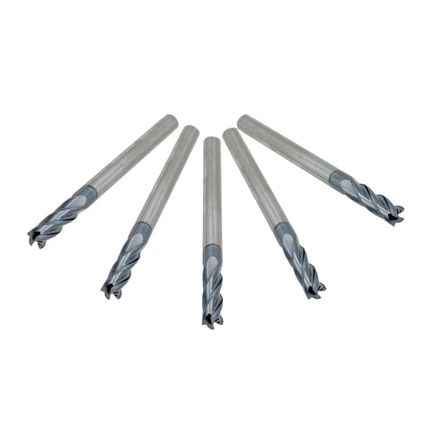 Carbide End Mills Square End Bits Set For Milling Alloy Steels And Hardened Metal, Boss Grade For DIYers And Pros, 4 Flute 4T