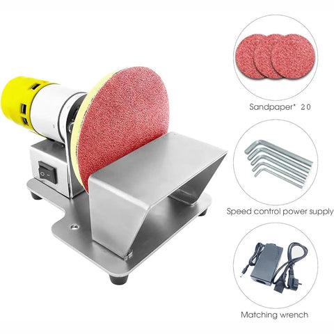 This Mini Bench Sander Is A Total Game Changer! Featuring seven adjustable speed levels and 100W motor mounted on a steel base.