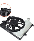 Straight Shot Radiator Cooling Fan Direct Swap Replacement For Hyundai Elantra Hybrid 2014 To 2016 shown from top angle with connector.