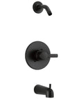 Precept Tub And Shower Trim Kit Matte Black With Pressure Balance Cartridge Universal Valve Rough Compatible 13 Series components