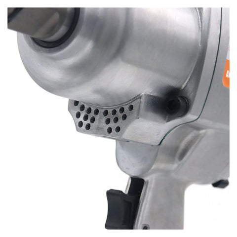 Close-up of Heavy Duty Pneumatic Impact Wrench Delivering Beast Mode 2000Nm Torque with textured grip and air vent details.