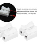 Two Port Press Terminal Connector Set for LED Strip Lighting, CH2 Quick Connector Spring Wire Terminal 100 Piece Barrier Block Kit