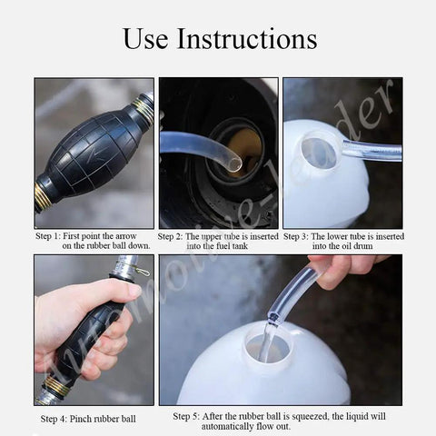 Step-by-step use of Six Millimeter And One Quarter Inch Rubber Fuel Transfer Vacuum Hand Primer Pump Bulb for marine engines.