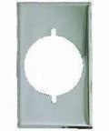 Top Shelf One Gang Chrome Wall Power Outlet Plate Beveled Edge Trim with screw holes for easy installation.