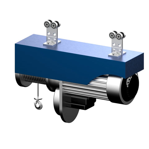 Four Wheel Hoist Roller Trolley Assembly With Bearing For Strut Channel and hook attachment