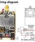 TX2500 V4 5 8 GHz FPV Transmitter With 2000mW Power Cooling Fan Ultra Long Range wiring diagram and circuit board details