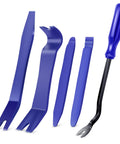 5 Piece Auto Trim Removal Tool Kit No Scratch Pry Set For Car Door Panels Clips And Dashboard Nylon Construction With Fastener Remover