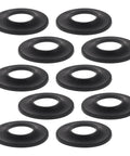 Rubber Bathtub Drain Gasket Washer 10pcs for Pop up Tub Stopper, close-up view of thick, durable black rubber washers.