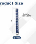 Two Pack Blue Alloy Compression Springs Perfect For 3D Printer Molds And Mechanical Gear, 3 Inch long, 3/8 Inch outer diameter.