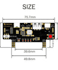 Dope Two Pack Breadboard Power Supply Module With USB C Charging 3.3V And 5V Rails Type A Output Rechargeable Battery Stand, showing size dimensions.