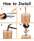 How to install Industrial Grade Heavy Duty Badass M10 Adjustable Leveling Feet Kit step-by-step guide on wooden surface
