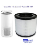 2-Pack Crane EE-5069 CF-8126 Air Purifier Filter HS-1943 Replacement shown with compatible air purifier
