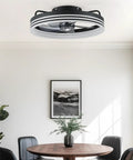 Modern Flush Mount Ceiling Fan With Lights Remote Control Low Profile LED Dimmable Ceiling Fan Light 5 Blades 6 Speed Quiet Reversible Indoor