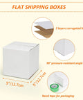 Pack Of 40 5x5x5 White Corrugated Shipping Boxes For Mailing And Packaging, Easy Snap Top Assembly, Sturdy 32 ECT Cardboard