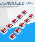 Ten Pack 600 Ohm 1 To 1 Isolation Transformers For Audio Applications, EI14 Core, Stable Lead-Free Components, Tight Coupling