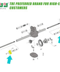 Illustration showing EZGO RXV Rear Wheel Hub Flange Plate Pair for 2008 Up Golf Carts within axle assembly diagram.
