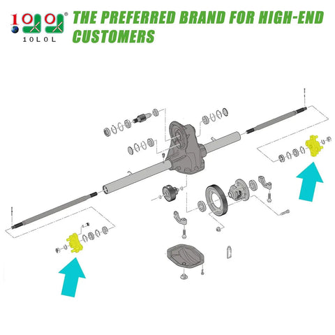 Illustration showing EZGO RXV Rear Wheel Hub Flange Plate Pair for 2008 Up Golf Carts within axle assembly diagram.