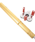 Slick Grip Smoke Sensor Removal Tool For High Ceilings Makes Replacement Dead Simple With Tough Aluminum Alloy Build, features gold pole and claw head.