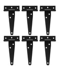 6 black T hinges in a pack, 4 Inch T Shaped Stainless Steel Hinge Set, Rust Proof Durable Door Hardware for light shed doors
