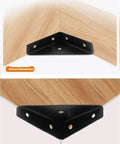 Rock Solid Hidden Shelf Brackets Iron Angle Wall Mounts 30 Piece Set shown in corner installation on wooden shelf.
